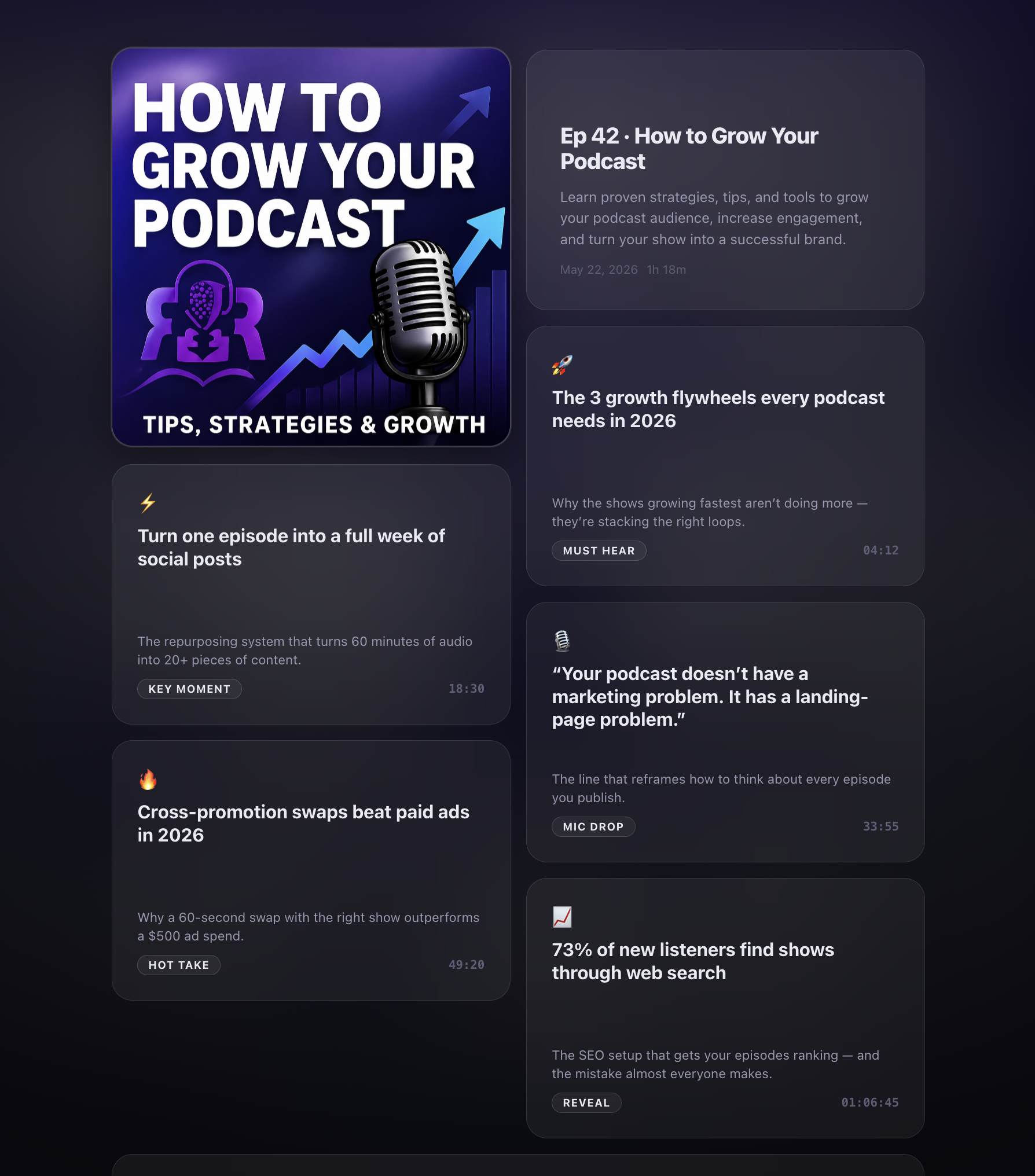 OnPodium episode landing page for the same episode