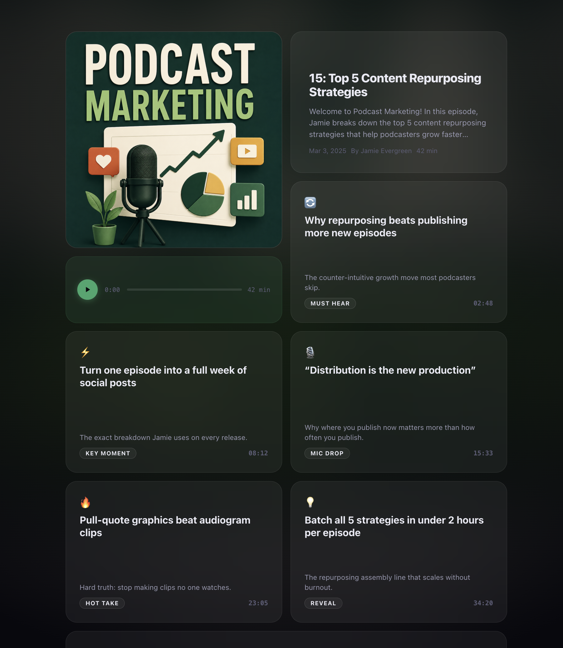 OnPodium episode landing page for the same episode