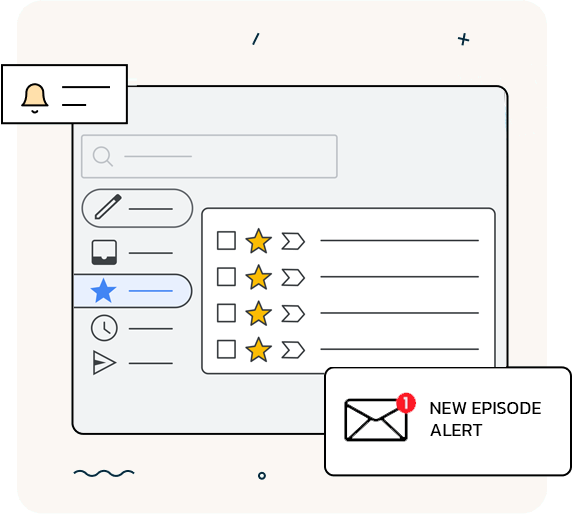 Podcast email marketing dashboard illustration