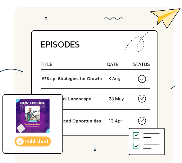 Podcast episodes dashboard illustration